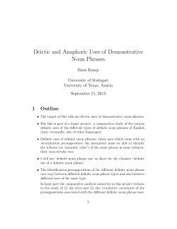 Deictic and Anaphoric Uses of Demonstrative Noun Phrases