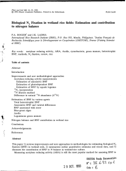 Biological N2 fixation in wetland rice fields : estimation and