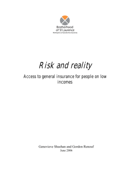 Risk and reality: access to general insurance for people on