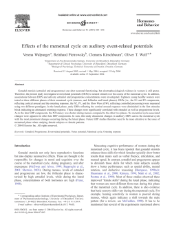 Effects of the menstrual cycle on auditory event