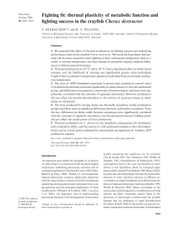 Fighting fit: thermal plasticity of metabolic