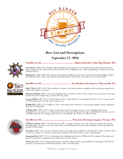 Beer List and Descriptions