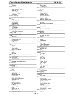 Entertainment Plus Karaoke by Artist