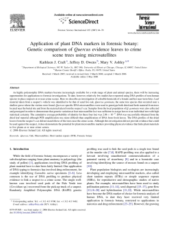 Application of plant DNA markers in forensic botany: Genetic