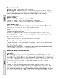 Name: Dawn Cancelliere Lesson Plan Title: Mughal Empire Babar