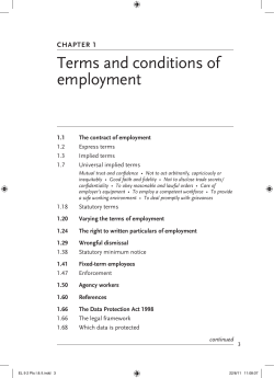 Terms and conditions of employment