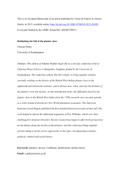 Fall of the Planter Class - University of Southampton