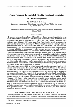 Forces, Fluxes and the Control of Microbial Growth and Metabolism