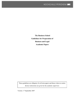 Business School Guidelines for Academic Papers and Theses