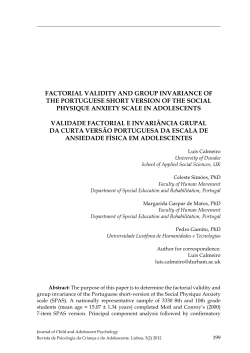 FACtORIAl VAlIdIty And GROUP InVARIAnCe OF the PORtUGUeSe