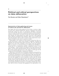 Political and ethical perspectives on data obfuscation