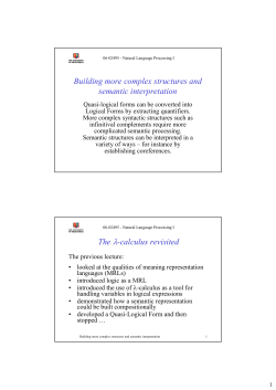 Building more complex structures and semantic