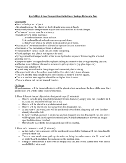 Spark High School Competition Guidelines: Syringe Hydraulic Arm