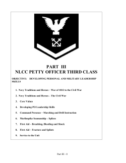 PART III NLCC PETTY OFFICER THIRD CLASS