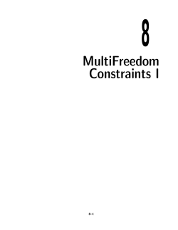 8 MultiFreedom Constraints I