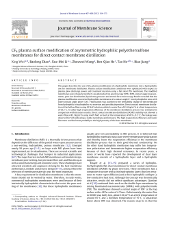 CF4 plasma surface modification of asymmetric hydrophilic