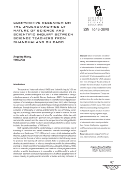 comparative research on the understandings of nature of science