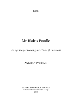 Mr Blair`s Poodle - Centre for Policy Studies
