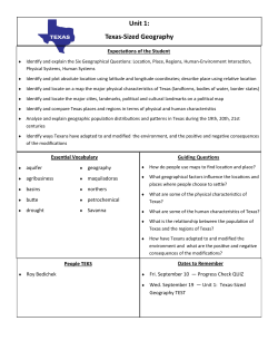 Unit 1: Texas-Sized Geography