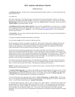 QTL Analysis with QGene Tutorial