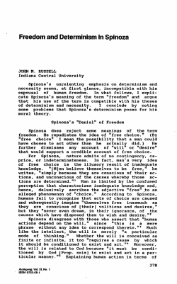 Freedom and Determinism in Spinoza
