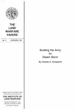 Building the Army for Desert Storm - Association of the United States