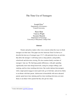 The Time Use of Teenagers