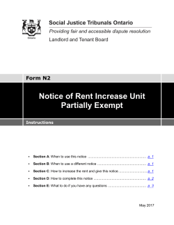 Notice of Rent Increase Unit Partially Exempt