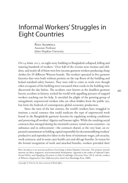 Informal Workers` Struggles in Eight Countries