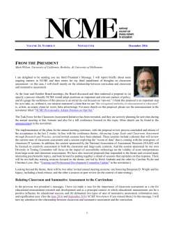 NCME Newsletter, December 2016, Volume 24, No. 4