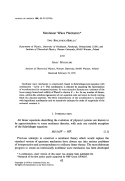 Nonlinear Wave Mechanics* All linear equations describing the