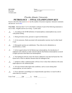 Florida Atlantic University PETROLOGY -