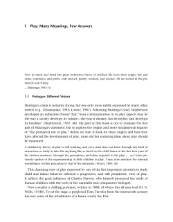 1 Play: Many Meanings, Few Answers