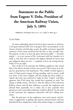 Statement to the Public from Eugene V. Debs, President of the