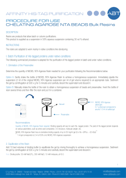 Nickel NTA Agarose Resin Procedure