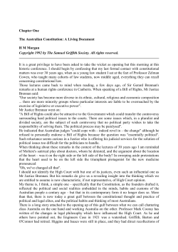 The Australian Constitution: A Living Document