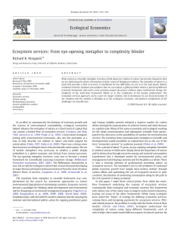 Ecosystem services: From eye-opening metaphor to complexity blinder