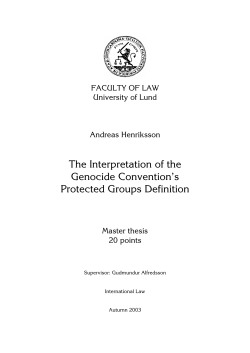 The Interpretation of the Genocide Convention`s Protected Groups