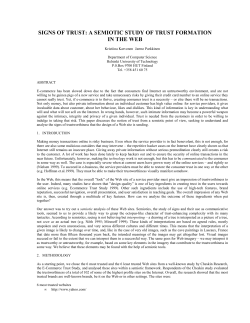 Signs of Trust: A Semiotic Study of Trust Formation in the Web
