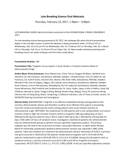 Late-Breaking Science Oral Abstracts I