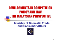 Competition policy and law-the Malaysian perspective
