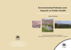 Environmental Pollution and Impacts on Public Health