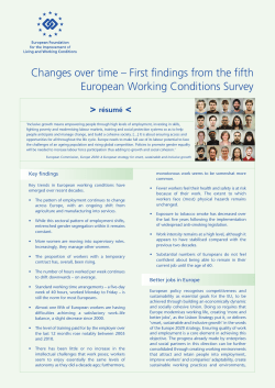 Changes over time – First findings from the fifth European Working