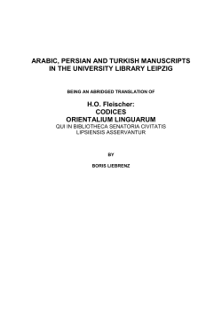 ARABIC, PERSIAN AND TURKISH MANUSCRIPTS IN THE