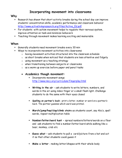 Incorporating movement into classrooms