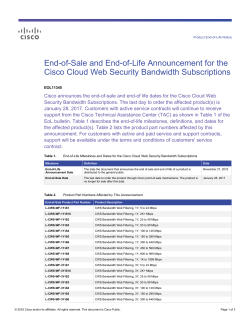 End-of-Sale and End-of-Life Announcement for the Cisco Cloud