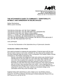 Print this article - AoIR Selected Papers of Internet Research