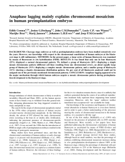 Anaphase lagging mainly explains chromosomal mosaicism in