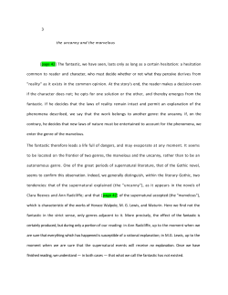 3 the uncanny and the marvelous [page 42] The fantastic, we have