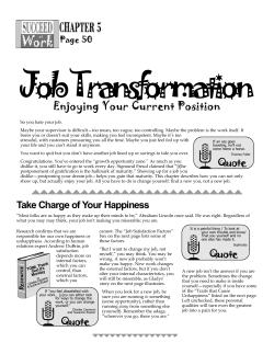 Enjoying Your Current Position - Labor Market and Career Information
